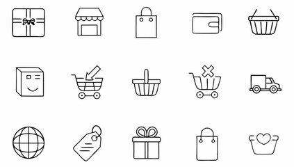 e commerce set of web icons in line style  online  (3).eps