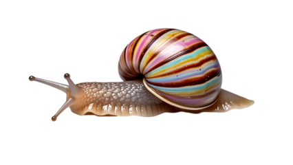 Tiger cowrie snail with white background