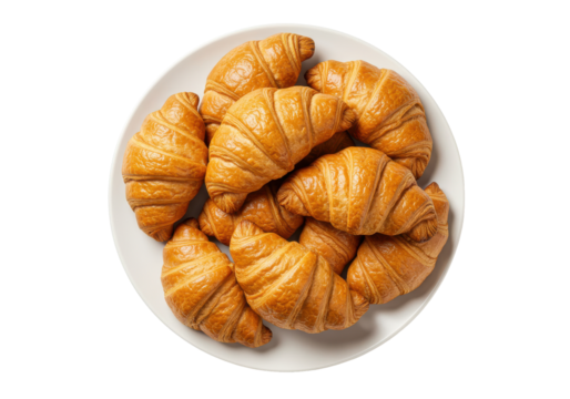 Croissant Confluence A golden heap of buttery delights on a white plate