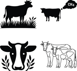 Cow simple icon. Vector ICON all icon Viktor.