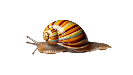 Tiger cowrie snail with white background