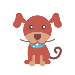 Adorable Puppy Illustration with Brown Fur and Sweet Expression