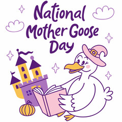 NATIONAL MOTHER GOOSE DAY vector illustration