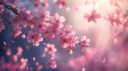 Serene Springtime: Cherry Blossoms in Gentle Breeze
