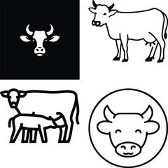 Cow simple icon. Vector ICON all icon Viktor.
