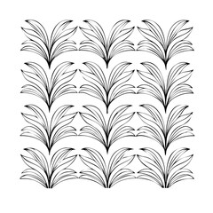 Vector gold leaves on white background isolated. Wavy drawn line branches, nature, plants luxury design elements.Modern floral art deco seamless pattern. Vector damask illustration with leaves. 
