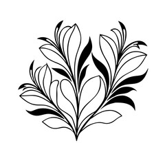 Vector gold leaves on white background isolated. Wavy drawn line branches, nature, plants luxury design elements.Modern floral art deco seamless pattern. Vector damask illustration with leaves. 