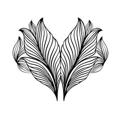 Vector gold leaves on white background isolated. Wavy drawn line branches, nature, plants luxury design elements.Modern floral art deco seamless pattern. Vector damask illustration with leaves. 