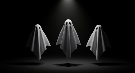 Three Ghosts Dark Background