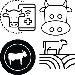 Cow simple icon. Vector ICON all icon Viktor.