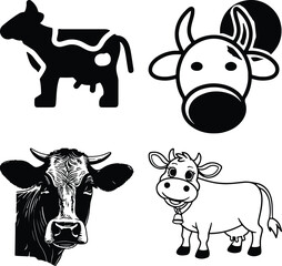 Cow simple icon. Vector ICON all icon Viktor.