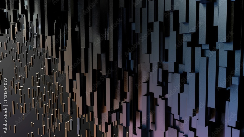 Wall mural abstract style of electric pixel particle of musical sound in cyberspace theme with data digital tec