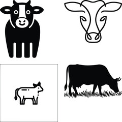 Cow simple icon. Vector ICON all icon Viktor.