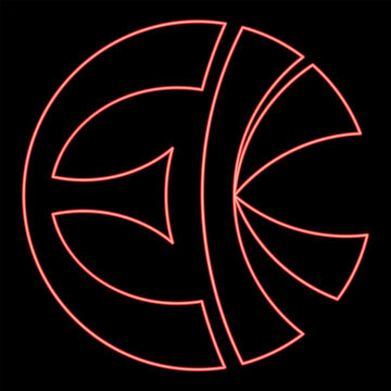 Neon symbol Eckankar religion EK red color vector illustration image flat style