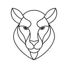 animal head decorative vector line art silhouettes