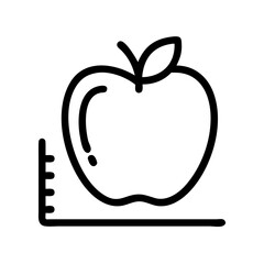 outline apple on a white background