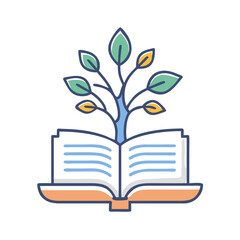 book with tree and leaves