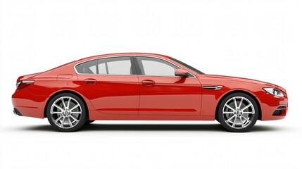 Obraz premium Luxurious Red Sports Car Lateral View in a Sophisticated Setting