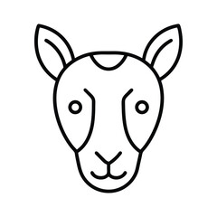 animal head icon set minimal vector line art 