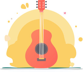 acoustic guitar vector illustration