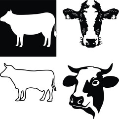 Cow simple icon. Vector ICON all icon Viktor.