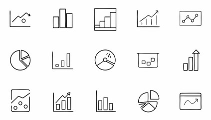 graphs and graphs set of web icons in line style  .eps