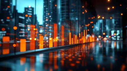Obraz premium Modern city data visualization
