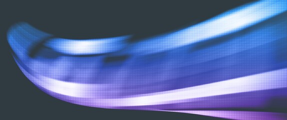 purple and blue abstract flowing wave with halftone texture