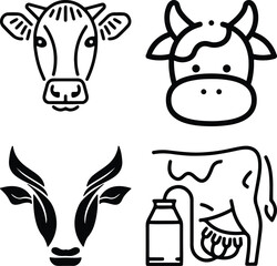 Cow simple icon. Vector ICON all icon Viktor.