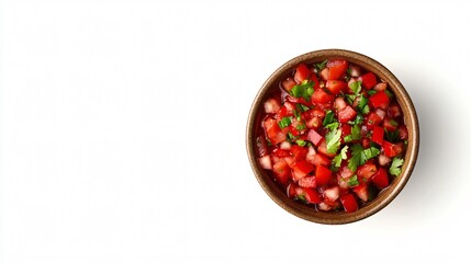 Fresh and Vibrant Pico de Gallo in a Bowl - Top View