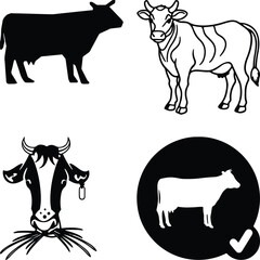 Cow simple icon. Vector ICON all icon Viktor.