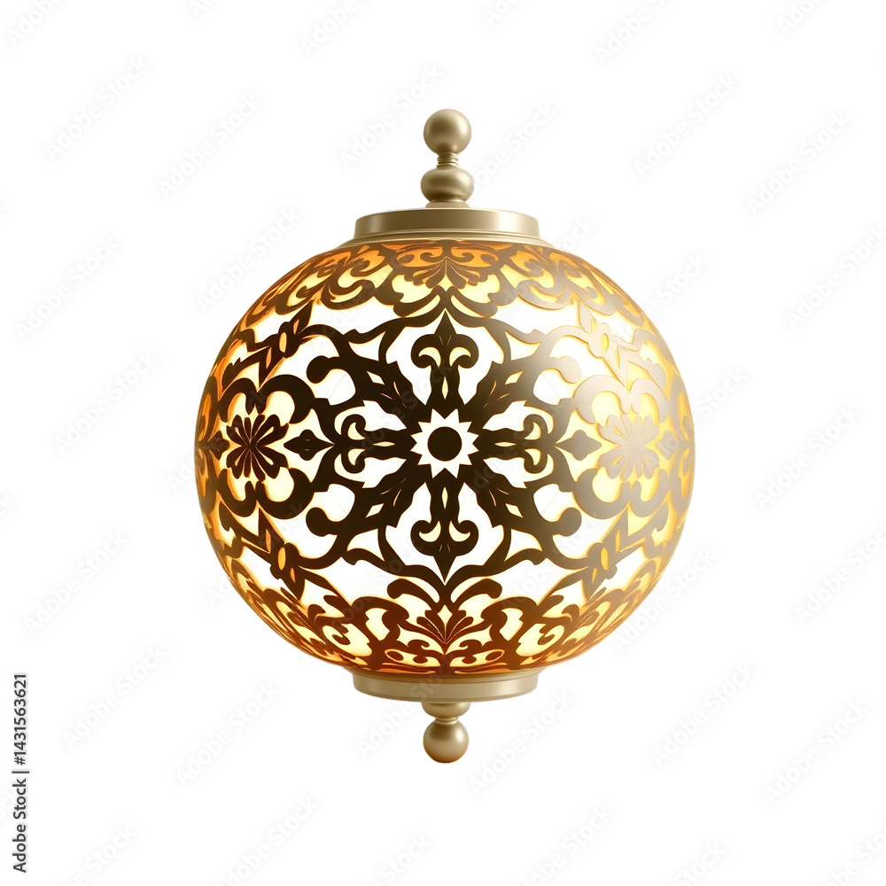 Fototapete glowing orb, 3d render. intricate design sphere, a mesmerizing light. plain white background, simple