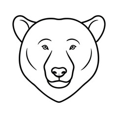 bear head minimalist linear vector line art silhouettes