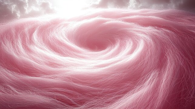 Whimsical Pink Cloud Swirl: A Dreamy Landscape of Cotton Candy Clouds