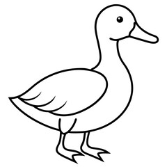 Modern Duck Line Drawing