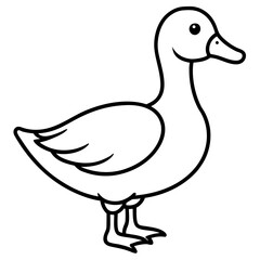 Modern Duck Line Drawing