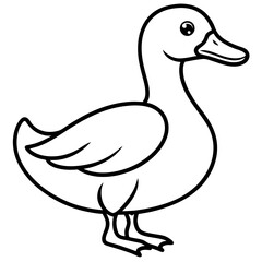 Modern Duck Line Drawing
