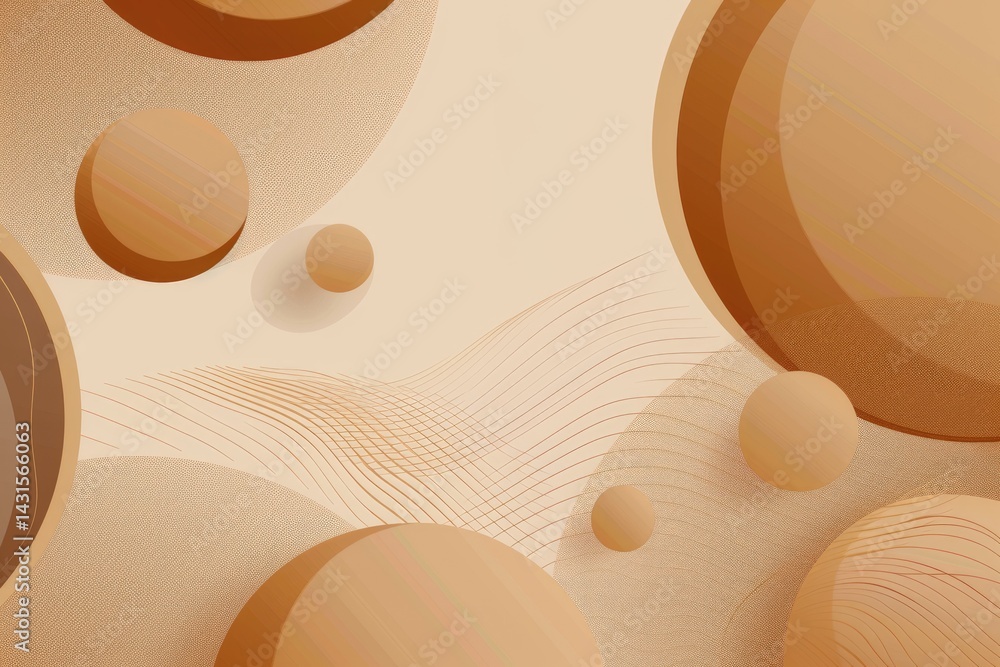 Poster abstract golden rings on a swirling background. 3d design with circular shapes and fluid texture. di