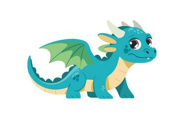 Naklejka premium A cute little dragon vector illustration
