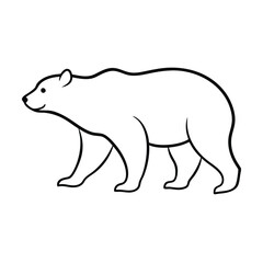 bear walking side continuous vector line art silhouettes
