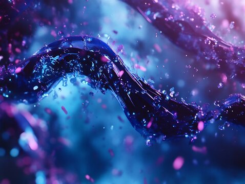 artistic depiction of genetic recombination process Glowing