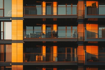 solar panels on a balcony of a modern apartment building