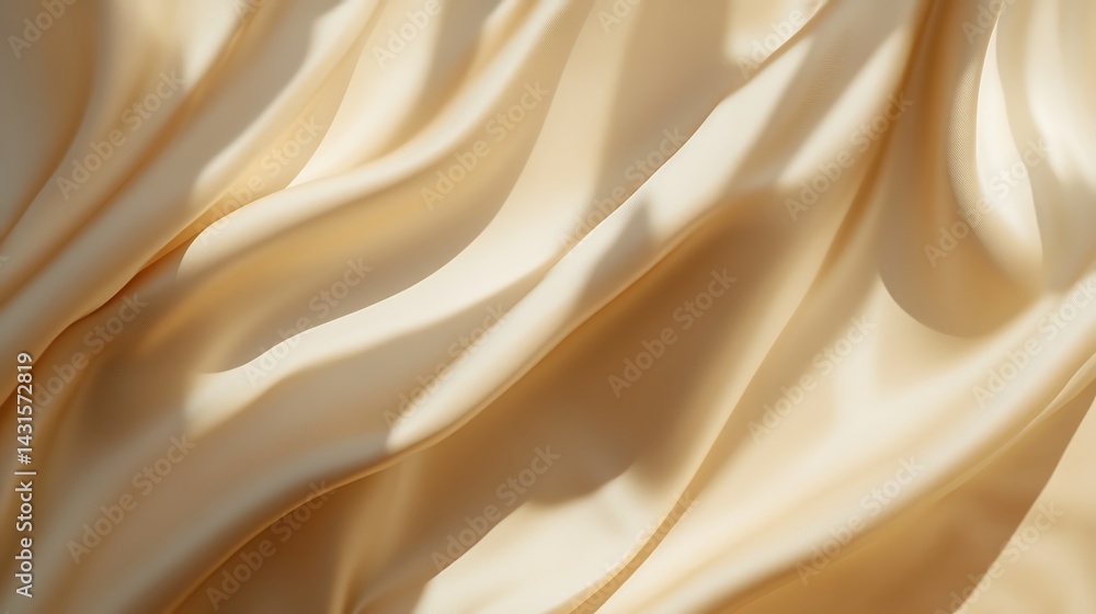 Poster abstract fabric landscape with light and shadow, soft, flowing fabric with gentle light and shadow p