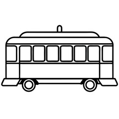 Minimal Line Icon of a Street Tram – Public Transportation Symbol