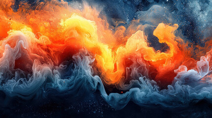 Fototapeta premium Fiery abstract art creation digital space graphic design vivid colors artistic interpretation