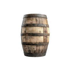 Fototapeta premium Aged Wooden Barrel Isolated on Transparent Background