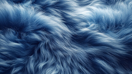 Obraz premium Flowing blue fur texture close-up studio setting textile detail soft environment macro view visual appeal