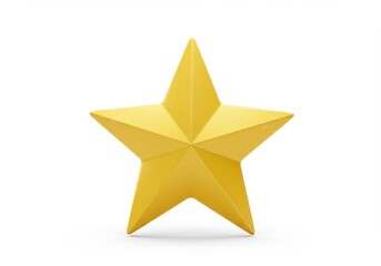 Obraz premium A single golden star isolated on white background