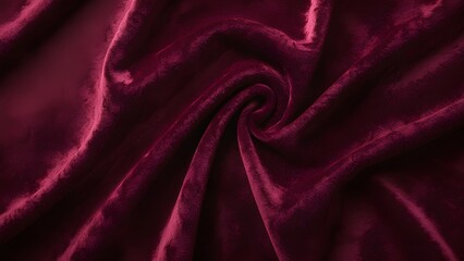 Burgundy Velvet Fabric Swirl Texture Close-up