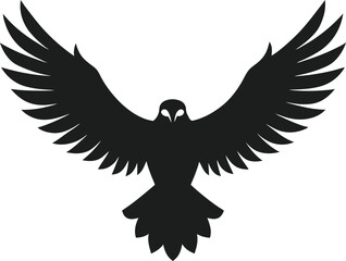 Flat Icon of Soaring Bald Eagle Symbol of Freedom